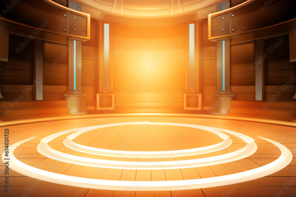 Poster generative ai empty cinema auditorium with blank screen frame illustration