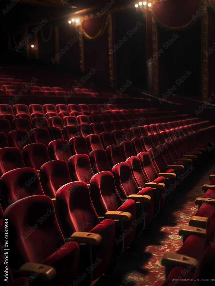 Poster generative ai movie theatre with empty seats