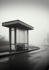 Generative AI Empty bus stop