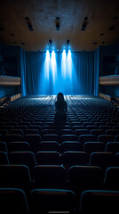 Naklejka premium Generative AI the auditorium with one reserved seat