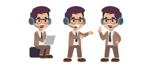 Fototapeta premium Call center and customer service character