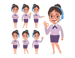 Fototapeta premium Call center and customer service character