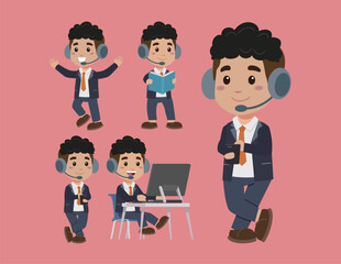 Fototapeta premium Call center and customer service character