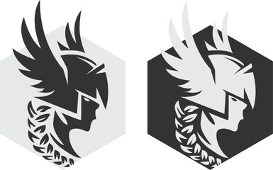 Valkyrie character head for a logo