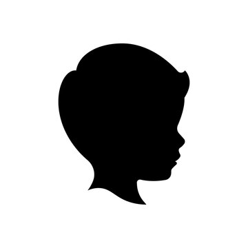 recommend clip art: Kid head silhouette vector isolated on white background.