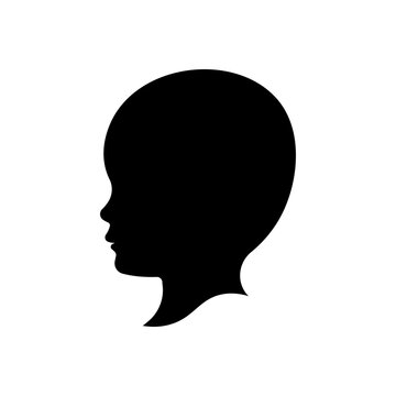 recommend clip art: Kid head silhouette vector isolated on white background.