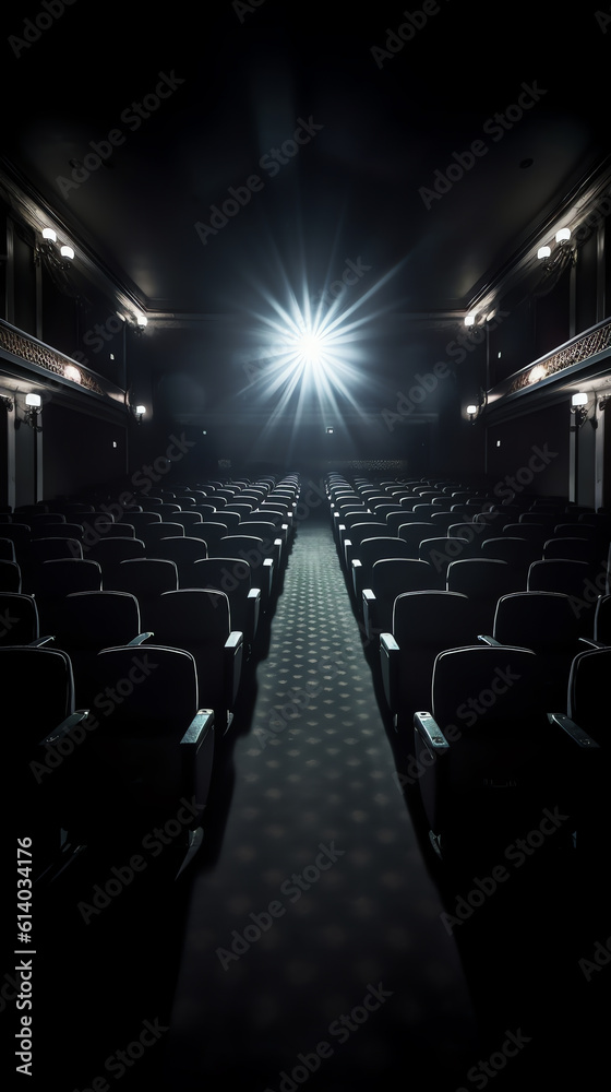 Poster generative ai movie theater empty auditorium with seats