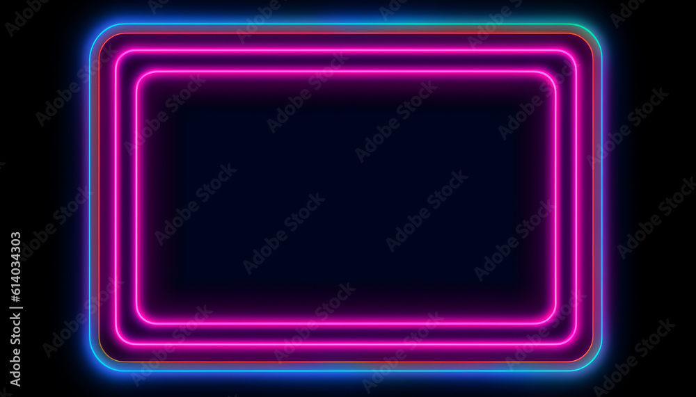 Aufkleber generative ai a stylish modern red neon light frame 3d illustration