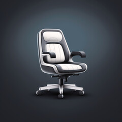 Generative AI Gray chair for waiting in office mockup. Perspective. Black background. 3d rendering. 3d illustration.