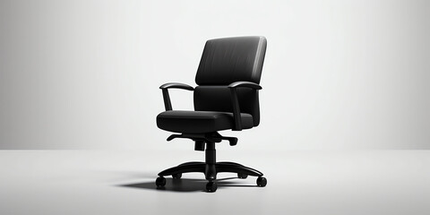 Fototapeta premium Generative AI Gray chair for waiting in office mockup. Perspective. Black background. 3d rendering. 3d illustration.