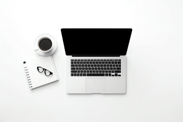 Generative AI Office desk with two laptops, job or business concept