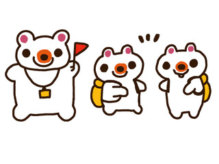 案内をするシロクマのイラスト