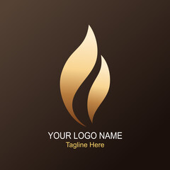 a simple logo that is easy to remember. golden fire logo suitable for company, industry, etc