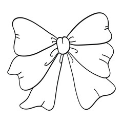 Bow beautiful pastel illustration. Hand drawing. Holiday design for decoration.