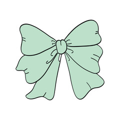 Bow beautiful pastel illustration. Hand drawing. Holiday design for decoration.