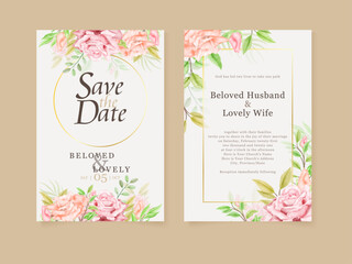Wonderful Roses Watercolor Wedding Invitation Card