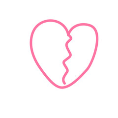 Broken heart icon 