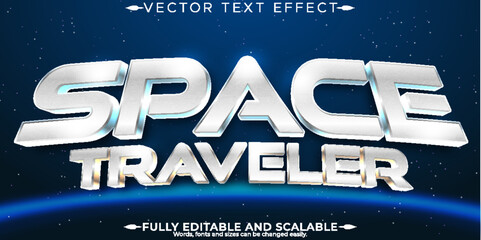Space text effect, editable galaxy and retro text style
