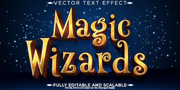 Editable text effect, magic wizard text style