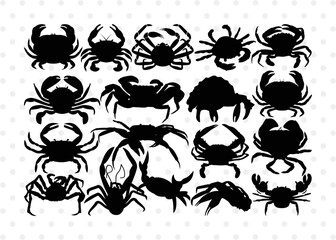 Crab Silhouette, Crab SVG, Ocean Crab Svg, Maryland Crab Svg, Crab Legs Svg, Crab Bundle, SB00244
