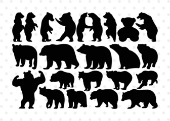 Fototapeten Bear Silhouette, Bear SVG, Bruin Svg, Grizzly Bear Svg, Bear Family Svg, Bear Bundle, SB00226 © ETC Craft