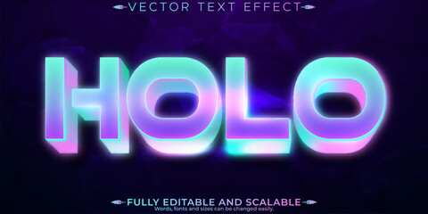 Holo text effect, editable shiny and glowing text style
