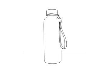 Continuous one line drawing  packaging bottle concept. Single line draw design vector graphic illustration.