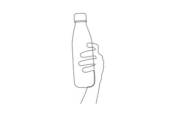 Continuous one line drawing  packaging bottle concept. Single line draw design vector graphic illustration.