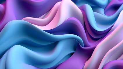 Fototapeta premium Purple and blue 3d Texture background in flowing shapes style