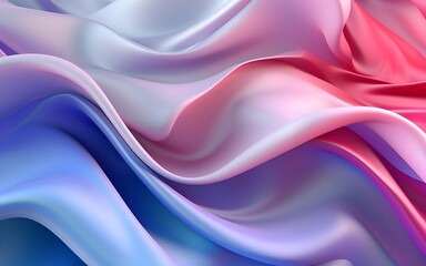 Obraz premium Abstract color waves on a light background, in light gray and pink, light silver and light blue styles, futuristic shapes