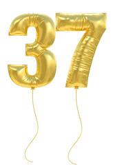 37 Gold Balloon Number 