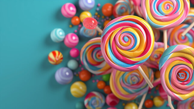 Colorful candy picture on desktop
