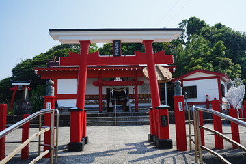 Naklejka premium Kamafuta Jinja or Shrine in Kagoshima, Japan - 日本 鹿児島 射楯兵主神社 釜蓋神社 