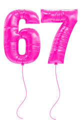 67 Pink Balloons Number