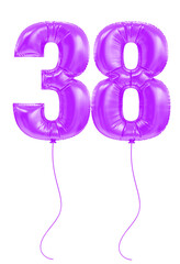 38 Purple Balloons Number