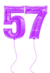 57 Purple Balloons Number