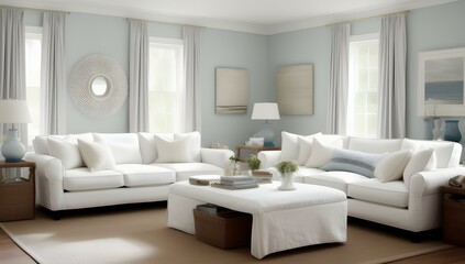 Fototapeta premium Coastal Living room | ai-generated