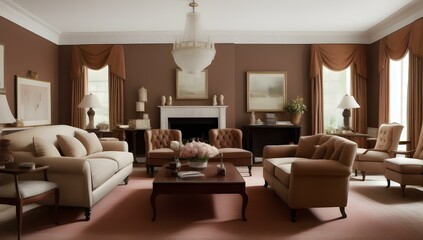 Fototapeta premium Traditional Living room | ai-generated