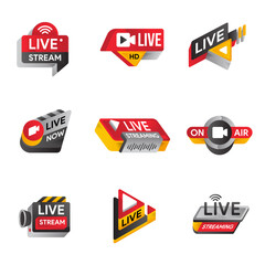 Set of Simple Streaming Logo 