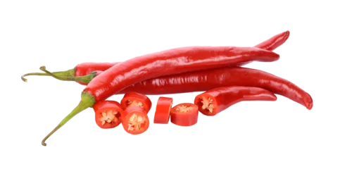Keuken spatwand met foto red chili on transparent png © sommai