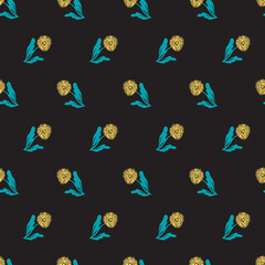 Spring Dandelion Flowers Garden Vector Graphic Seamless Pattern