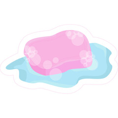 Set of cute icon in bathroom concept.