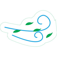 Set of weather sticker cartoon character