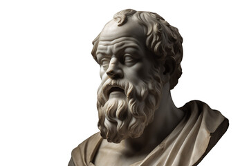 Fototapeta na wymiar Illustration of the sculpture of Socrates. The Greek philosopher. Socrates is a central figure in the history of Ancient Greek philosophy. Generative AI