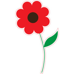 Springtime stickers, magnets collection with decorative floral design