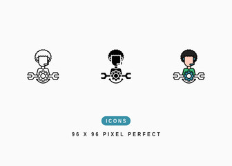 Technical Support Icon. Customer Call Center Symbol Stock Illustration. Vector Line Icons For UI Web Design And Presentation