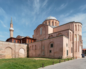 Fototapeta na wymiar Zeyrek Mosque, or Molla Zeyrek Camii, 14t century Middle Byzantine architecture style mosque, formerly Monastery of the Pantokrator, located in Fazilet street, Zeyrek district, Fatih, Istanbul, Turkey