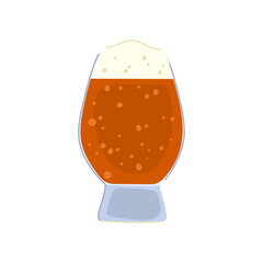 gold beer glass cartoon. froth foam, drink bar gold beer glass sign. isolated symbol vector illustration