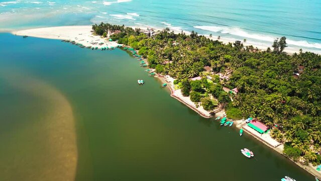 beautiful debag beach island bird eye view in malvan
