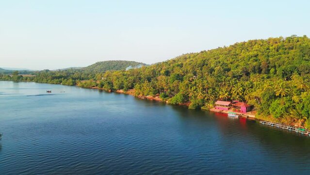 beautiful karli river bird eye view in malvan